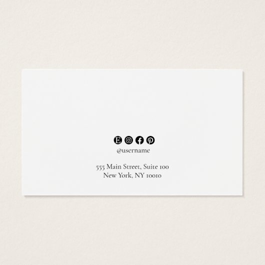 Formal Script Elegant White Earring Display Card (裏面)