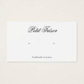 Formal Script Elegant White Earring Display Card (正面)