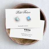 Formal Script Elegant White Earring Display Card