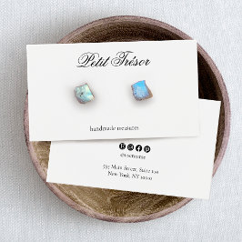 Formal Script Elegant White Earring Display Card