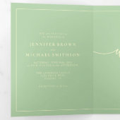 Formal Simple Frame Modern Wedding Pistachio 三つ折りカード (内部最初)