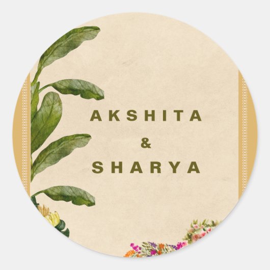 Formal Traditional Wedding Invitation  ラウンドシール (正面)