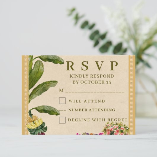 Formal Traditional Wedding RSVP Card | Elegant  (スタンド正面)