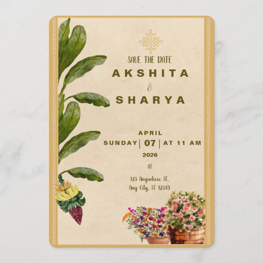 Formal Traditional Wedding Save the Date  セーブザデート (正面)