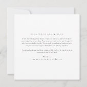 Formal Wedding Photo Thank You Card With Note サンキューカード (裏面)