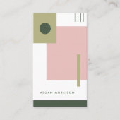 formas geometría bauhaus minimalista verde rosa 名刺 (正面)