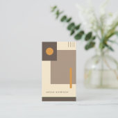 formas geometria bauhaus retro marrón beige 名刺 (スタンド正面)