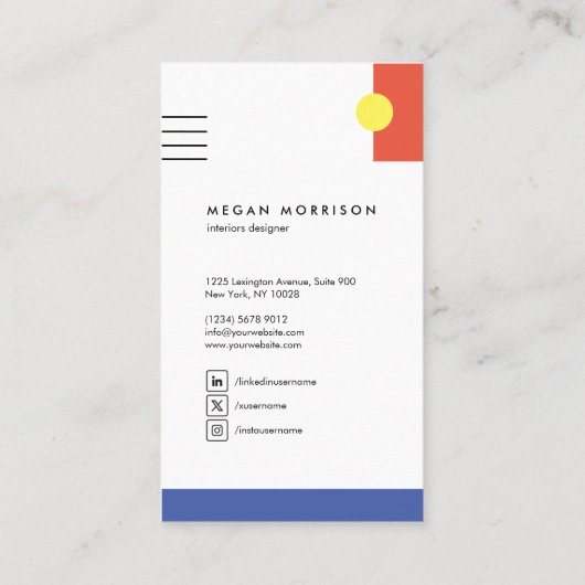 formas geometría bauhaus rojo amarillo azul 名刺 (裏面)