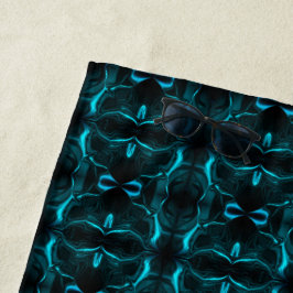 formas, "trasos ciano flutuam" em fundo escuro. ビーチタオル