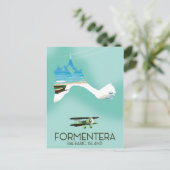 Formentera Balearic Island Map Travelポスター ポストカード (スタンド正面)
