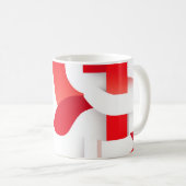 🔴 Formes Géométriques en Rouge et Blanc ⚪ コーヒーマグカップ (正面右)
