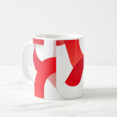 🔴 Formes Géométriques en Rouge et Blanc ⚪ コーヒーマグカップ (正面左)