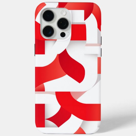 🔴 Formes Géométriques en Rouge et Blanc ⚪ Case-Mate iPhoneケース (裏面)
