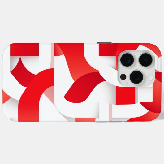 🔴 Formes Géométriques en Rouge et Blanc ⚪ Case-Mate iPhoneケース (裏面 (横))