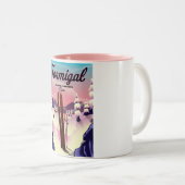 Formigal Aragonスペインのスキーポスター。 ツートーンマグカップ (正面右)