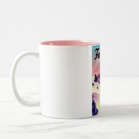 Formigal Aragonスペインのスキーポスター。 ツートーンマグカップ (左)