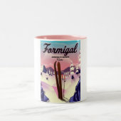 Formigal Aragonスペインのスキーポスター。 ツートーンマグカップ (中央)