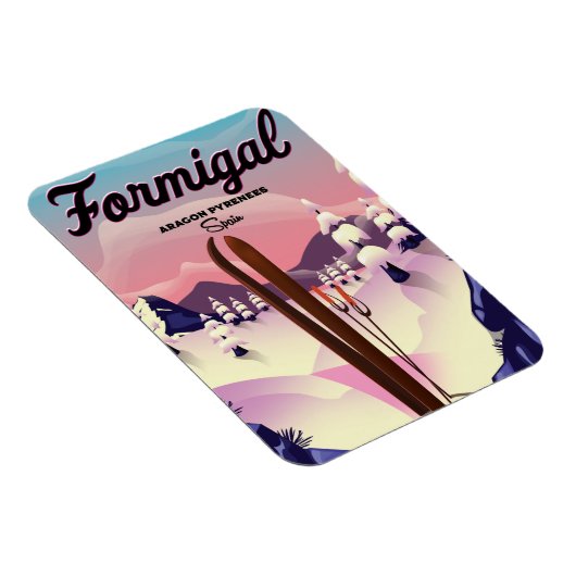 Formigal Aragonスペインのスキーポスター。 マグネット (右側)