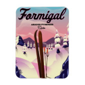 Formigal Aragonスペインのスキーポスター。 マグネット (縦)