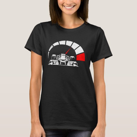 Formula Car Speedometer Formula Racing Speed Car Tシャツ (正面)