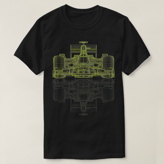 Formula Racing Car Blueprint Mechanical Engineer R Tシャツ (デザイン正面)