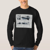 Formula Racing Car Blueprint Mechanical Engineerin Tシャツ (正面)
