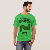 Formula Singapore 2023 Racing Circuit Car Map frie Tシャツ (正面フル)