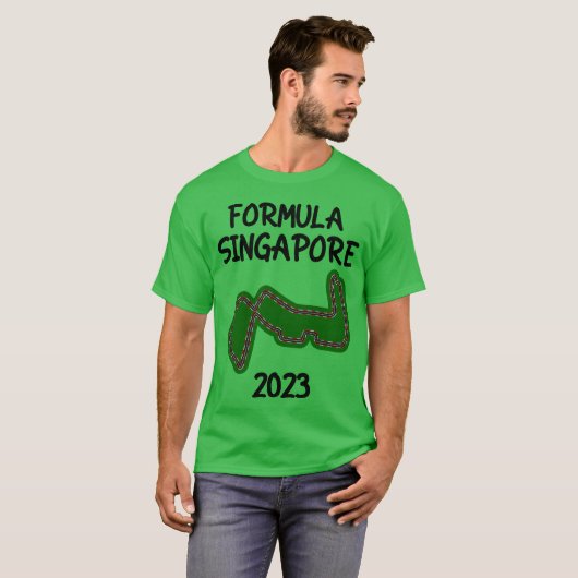 Formula Singapore 2023 Racing Circuit Car Map frie Tシャツ (正面フル)