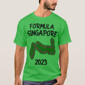 Formula Singapore 2023 Racing Circuit Car Map frie Tシャツ (正面)