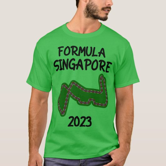 Formula Singapore 2023 Racing Circuit Car Map frie Tシャツ (正面)