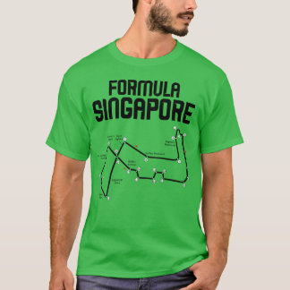Formula Singapore Racing Circuit Car Map Grand fri Tシャツ
