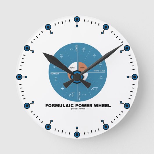 Formulaic Power Wheel(物理方程式) ラウンド壁時計 (正面)