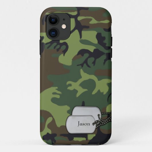 Forrestの緑およびブラウンの軍のカムフラージュ Case-Mate iPhoneケース (裏面)