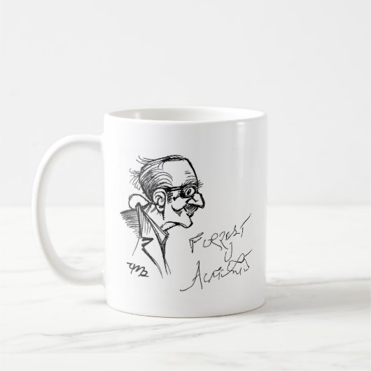 Forrest J Ackerman Schirmeisterのスケッチ コーヒーマグカップ (左)