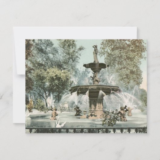 Forsyth Fountain Savannah GA Photo Save the Date 招待状 (正面)