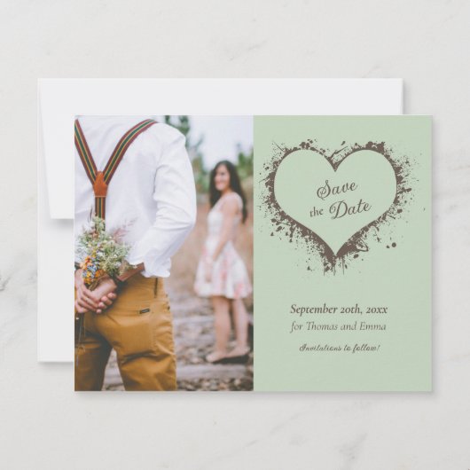 Forsyth Fountain Savannah GA Photo Save the Date 招待状 (裏面)