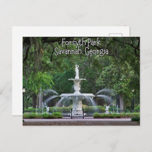 Forsyth Park Fountain, Savannah Georgia ポストカード (正面/裏面)