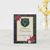 Forsyth Scottish Clan Tartan & Crest カード (黄色い花)