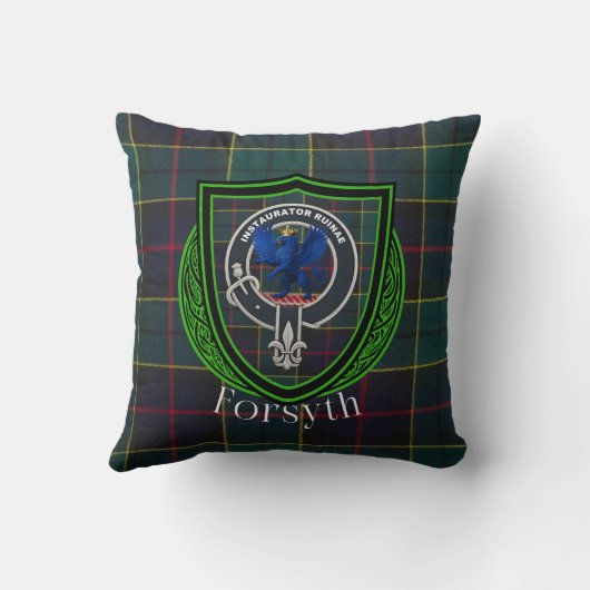 Forsyth Scottish Clan Tartan & Crest クッション (裏面)