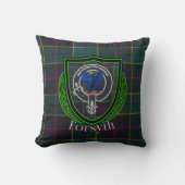 Forsyth Scottish Clan Tartan & Crest クッション (正面)