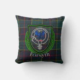 Forsyth Scottish Clan Tartan & Crest クッション