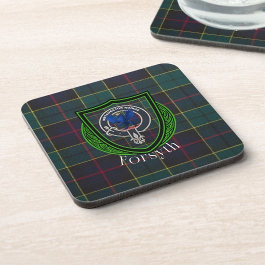 Forsyth Scottish Clan Tartan & Crest コースター (左側)