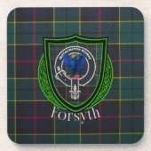 Forsyth Scottish Clan Tartan & Crest コースター (正面)