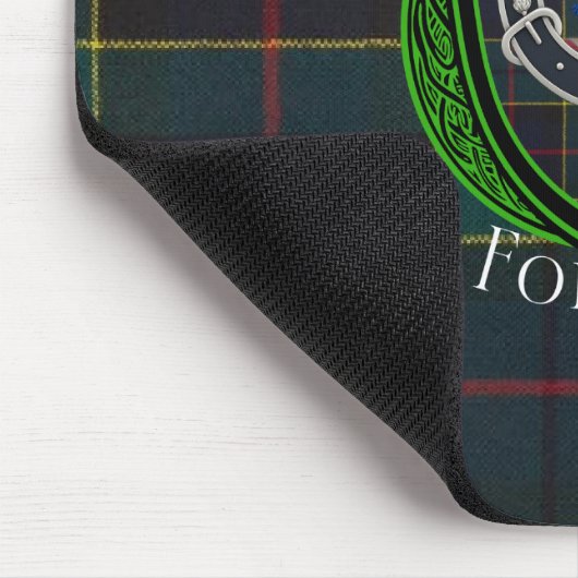 Forsyth Scottish Clan Tartan & Crest マウスパッド (コーナー)