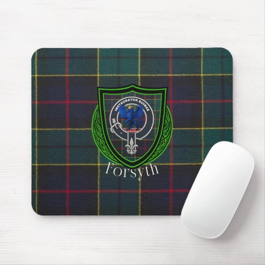 Forsyth Scottish Clan Tartan & Crest マウスパッド (マウス)