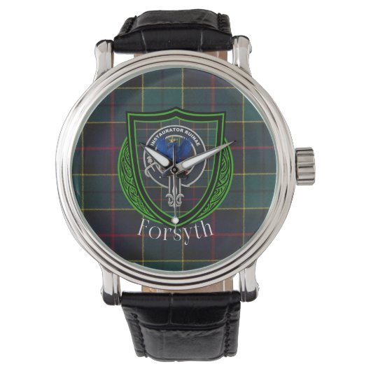 Forsyth Scottish Clan Tartan & Crest 腕時計 (正面)