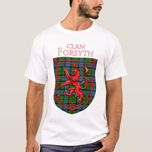 Forsyth Tartan Scottish Plaid Lion Rampant Tシャツ (正面)