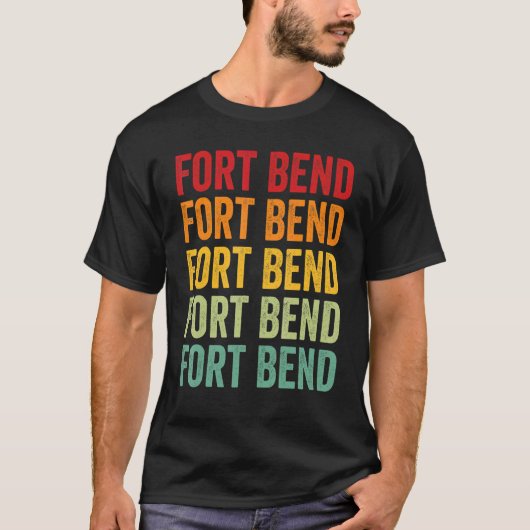 Fort Bend County Texas Rainbow Text Design Tシャツ (正面)