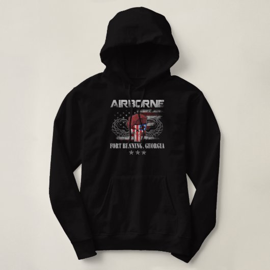 Fort Benning GA Army BaseAirborne Tshirt, Veterans パーカ (デザイン正面)
