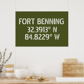 Fort Benning Latitude Longitude   ポスター (キッチン)
